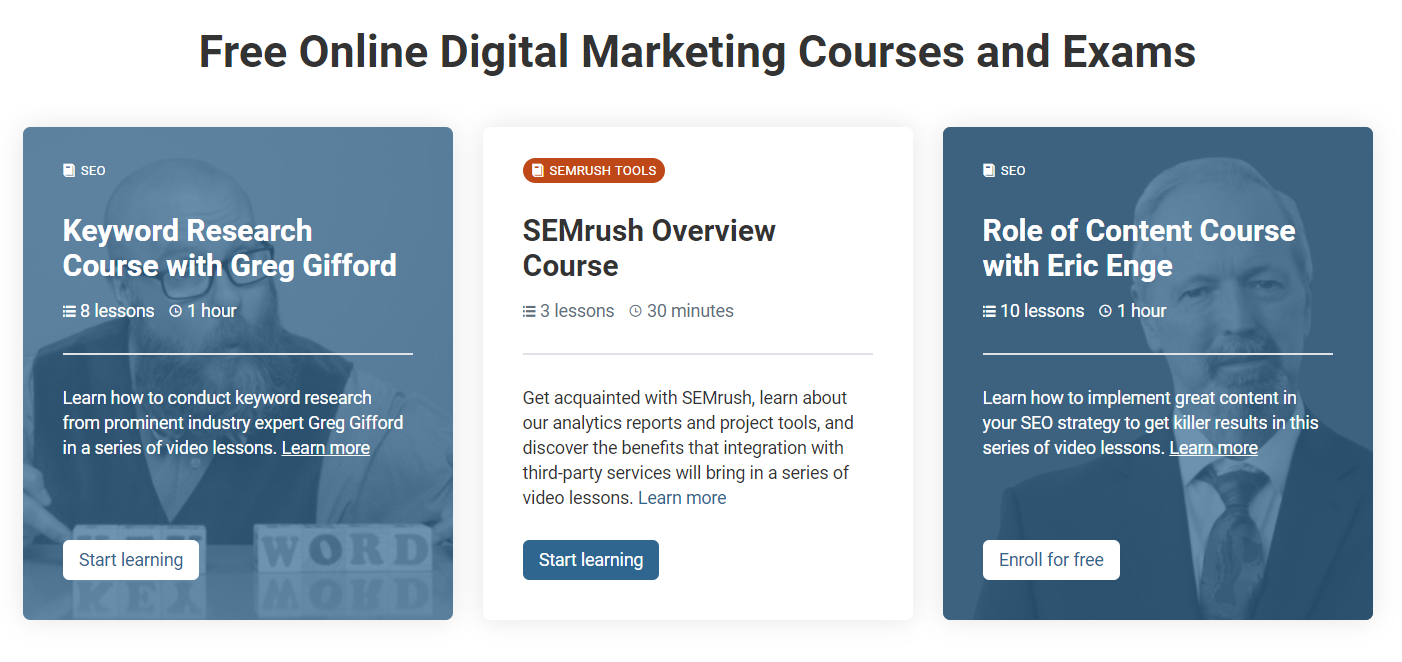 Semrush online courses image