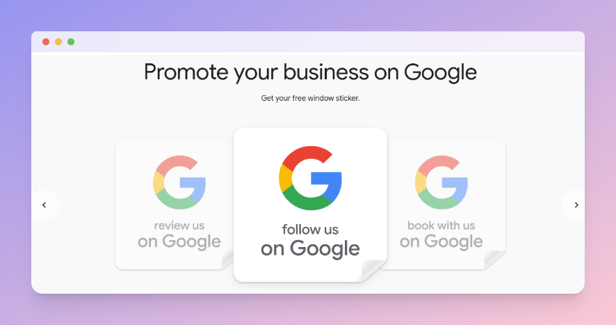 Google free business stickers