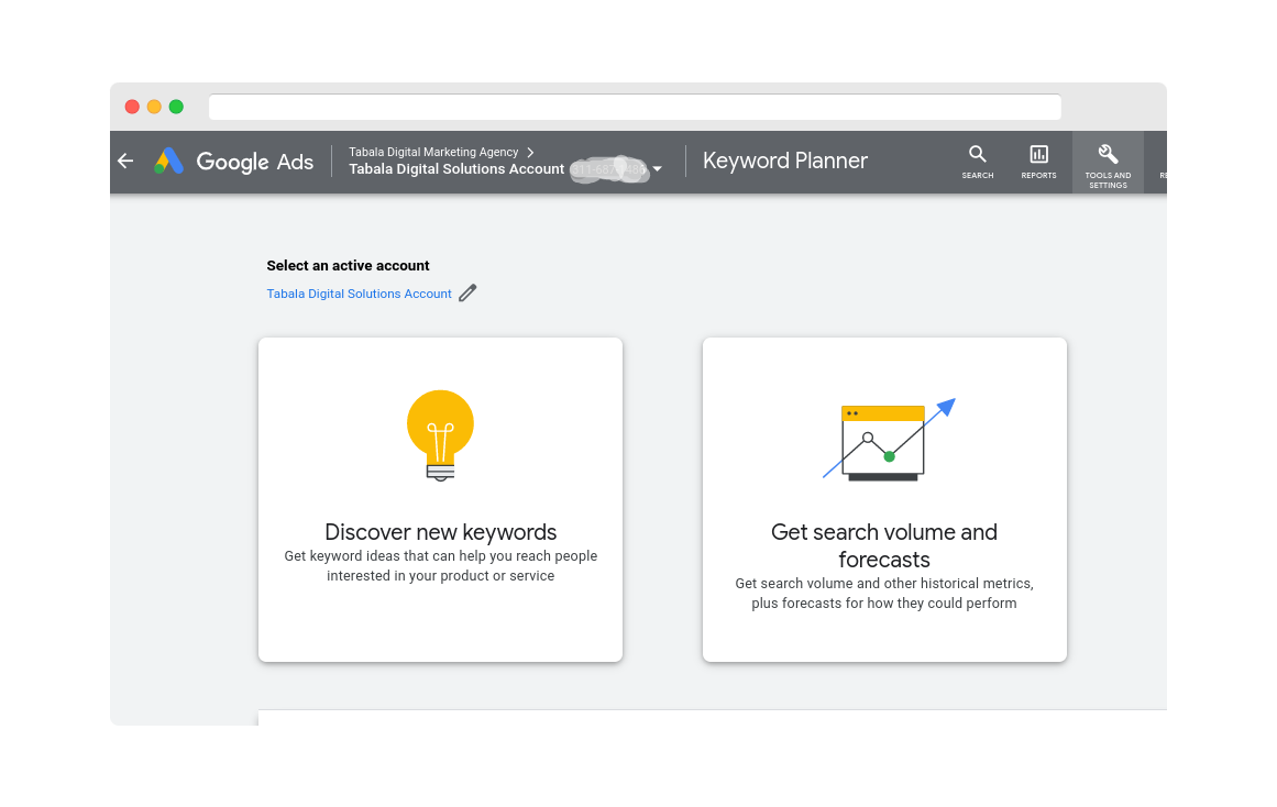 An image of Google Ads Keyword Planner