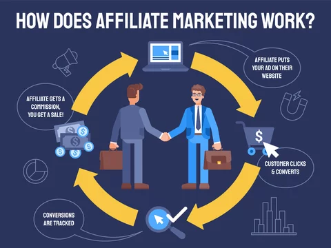 An image of how affiliate marketing works