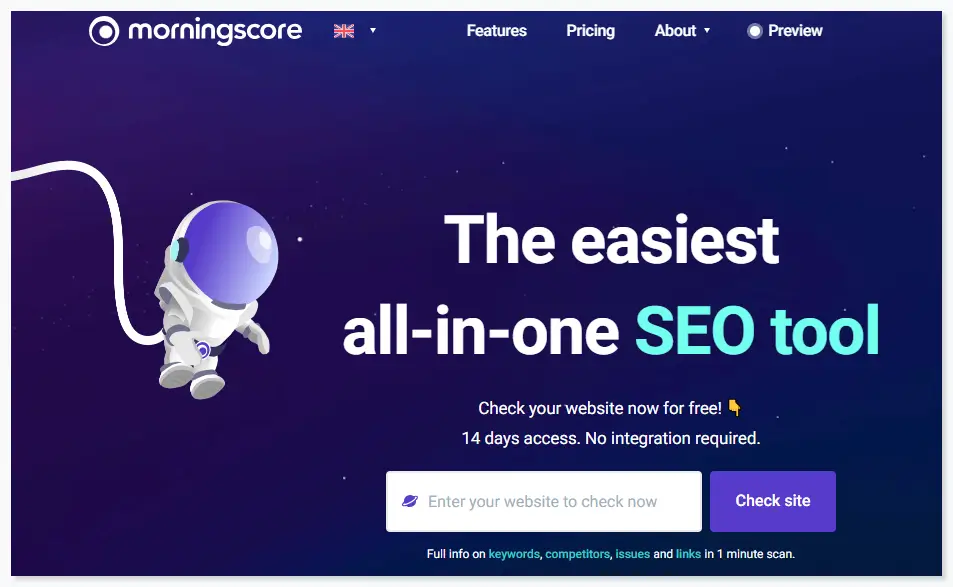 Morning Score is an AI-powered SEO