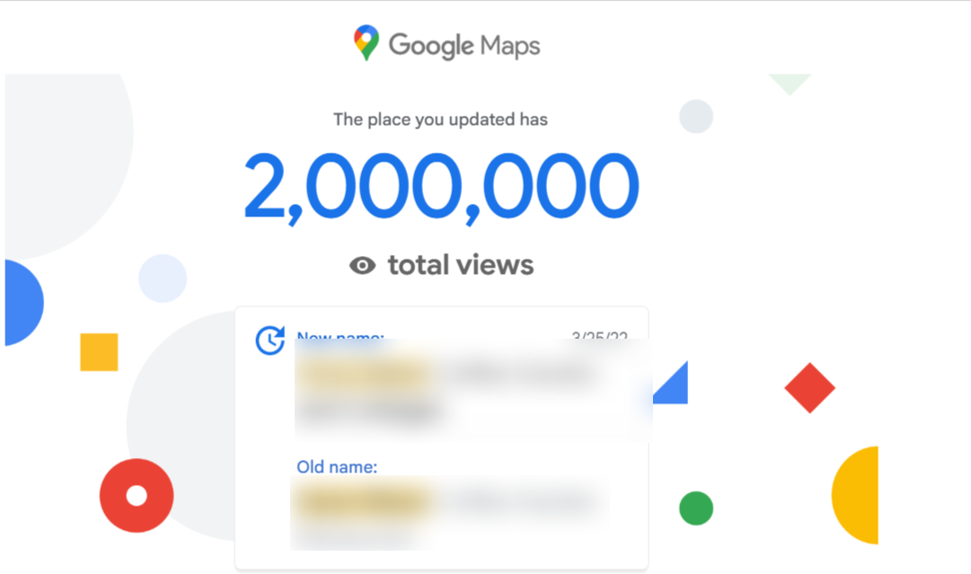 Real example of a Google Business Profile name correction leading to over 2 million views — proof that small updates can drive major visibility.
